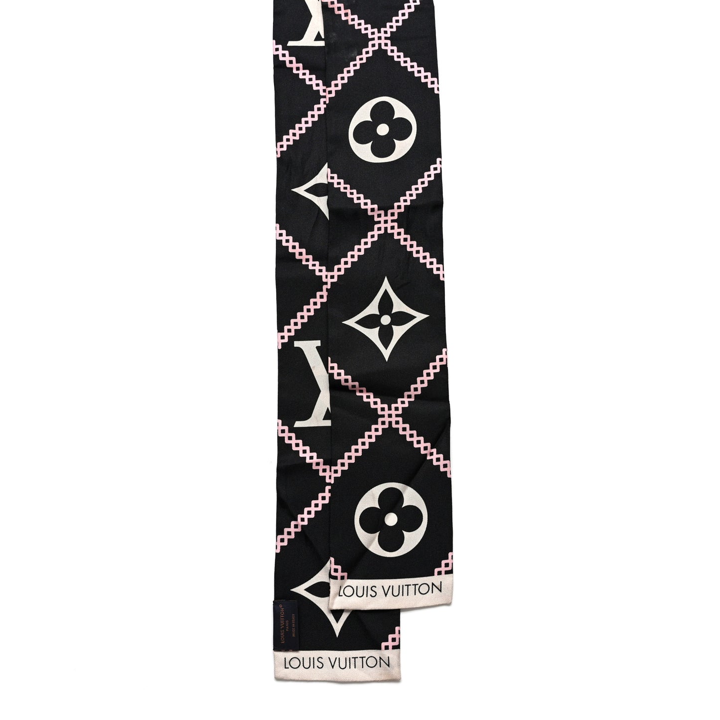 Silk Monogram Croisillon Bandeau Black