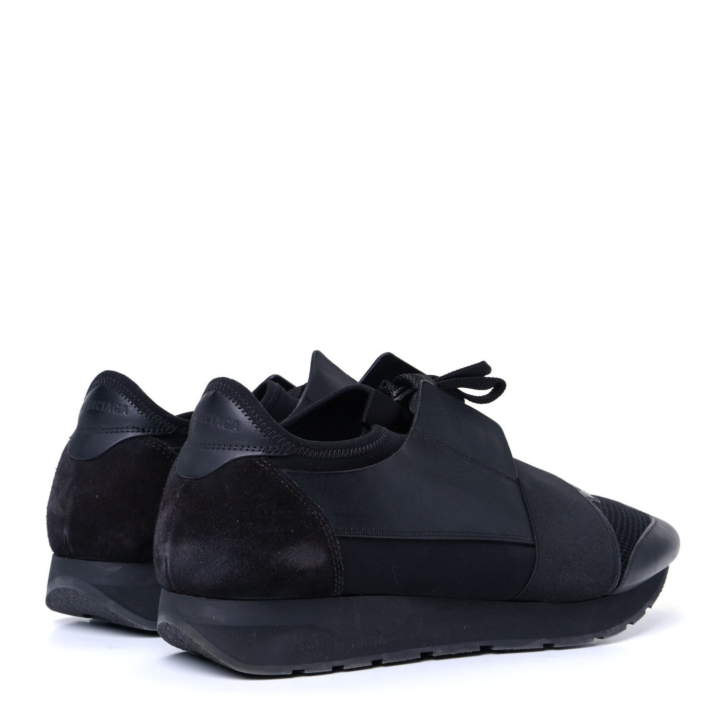 Calfskin Womens Race Runner Sneakers 41 Black