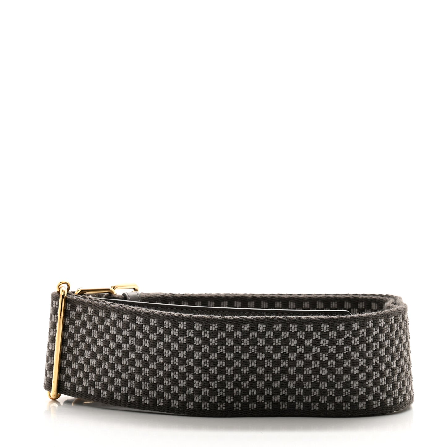 Ribbon Vitello King Logo Embossed Gingham Woven Adjustable Strap You Moon Ghiaia