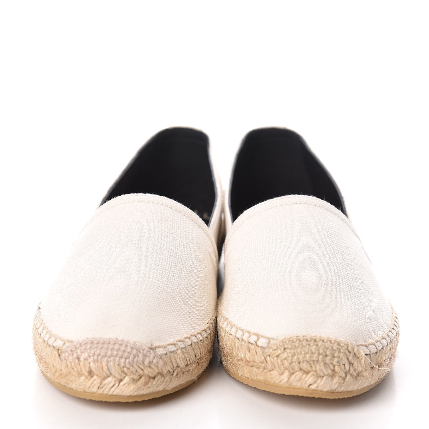 Saint Laurent Canvas Logo Embroidered Espadrilles 37 White 2 of 8