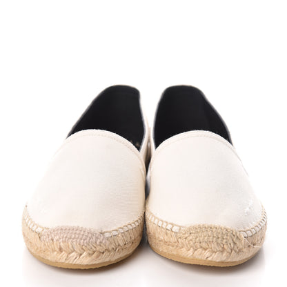 Saint Laurent Canvas Logo Embroidered Espadrilles 37 White 2 of 8