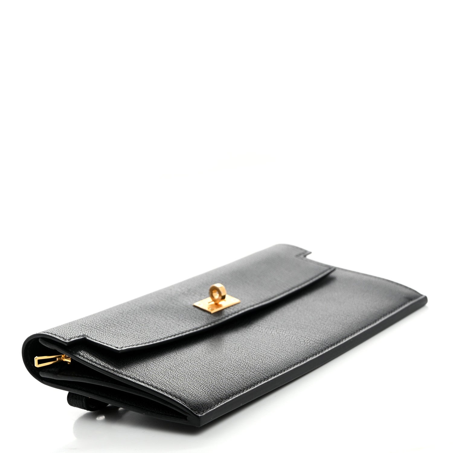 Hermes Chevre Chamkila Kelly Pocket Long Wallet Black 4 of 8