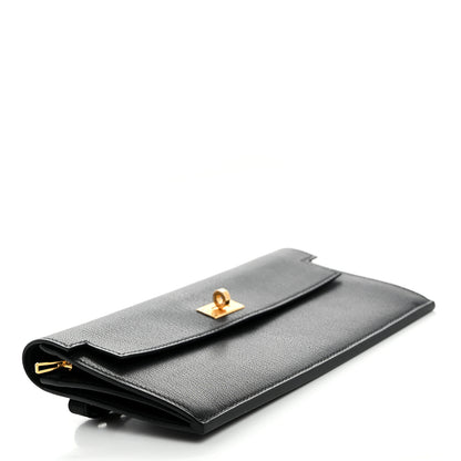 Hermes Chevre Chamkila Kelly Pocket Long Wallet Black 4 of 8