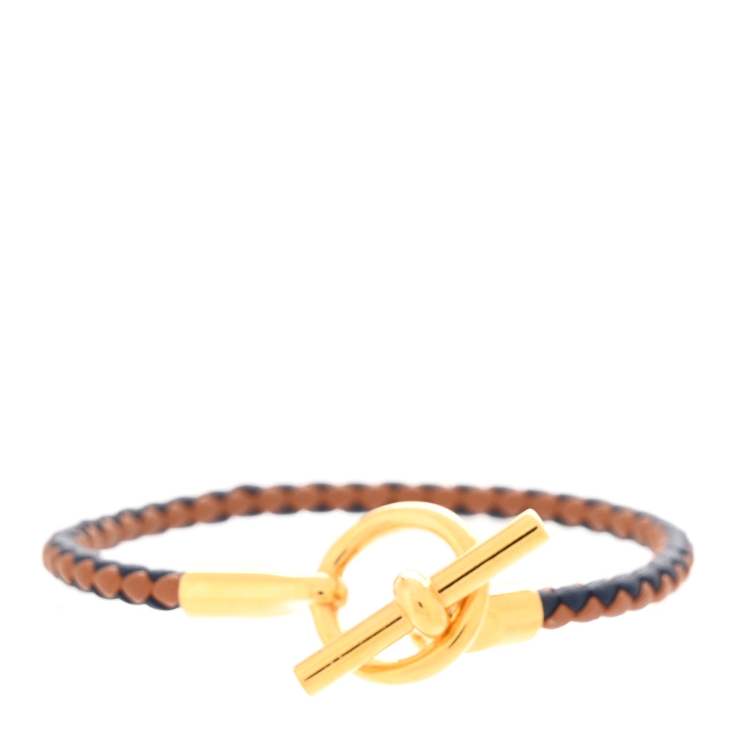 Hermes Swift Braided Glenan Bracelet Indigo Gold 1 of 5