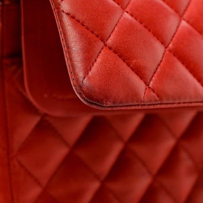 Chanel Lambskin Quilted Medium Double Flap Red 18 of 23