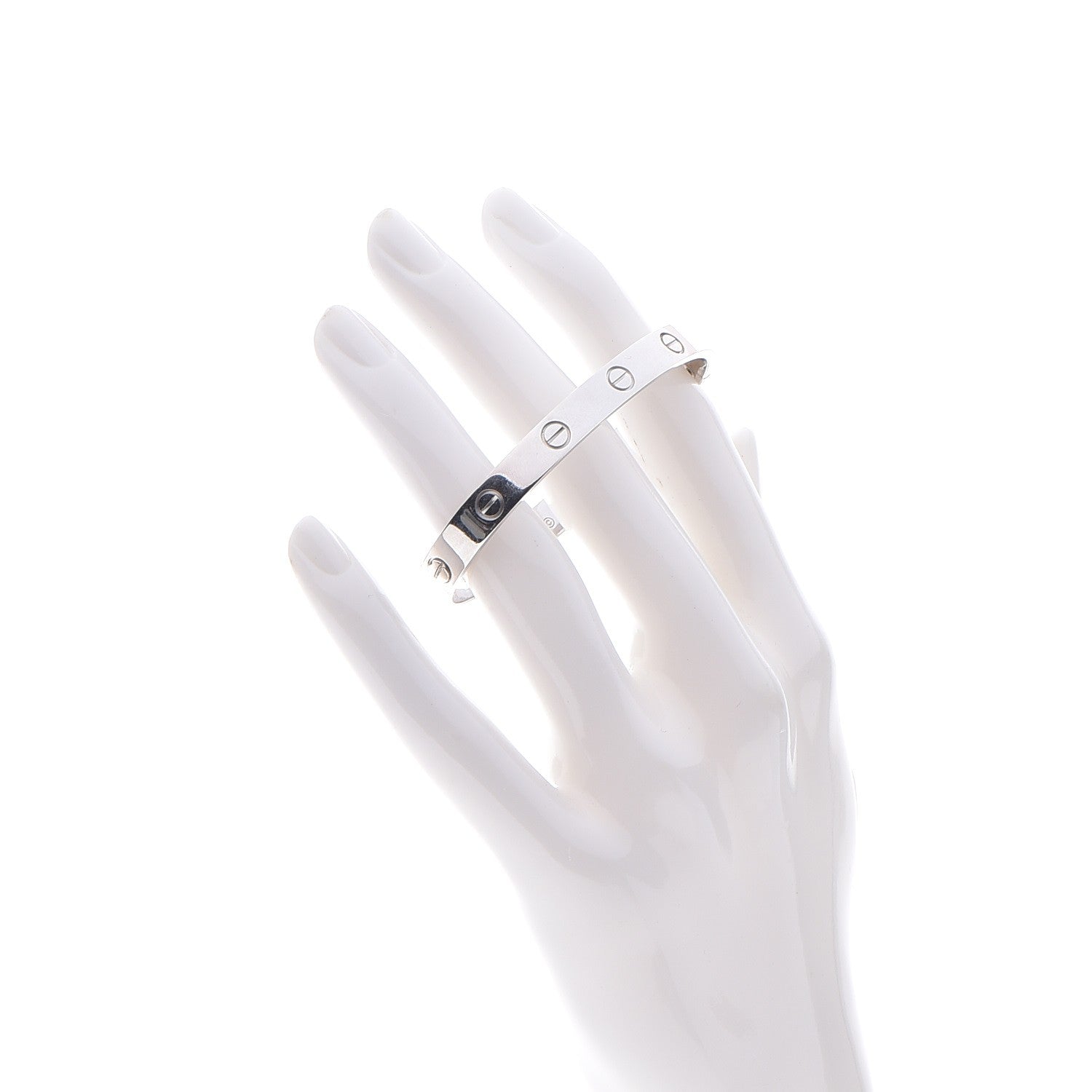 Cartier 18K White Gold LOVE Bracelet 17 2 of 10