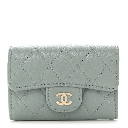 Chanel Caviar Quilted Classic 4 Key Holder Wallet Grey 1 of 9