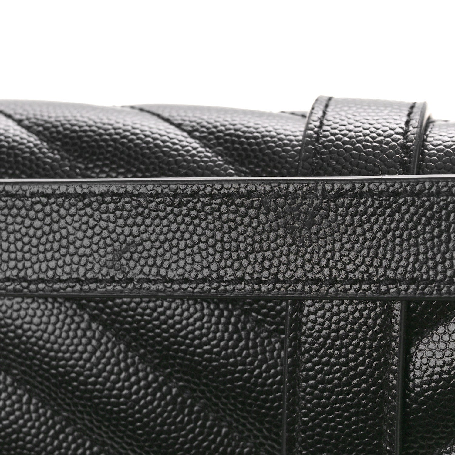 Saint Laurent Grain De Poudre Textured Mixed Matelasse Large Triquilt Monogram Satchel Black 11 of 11
