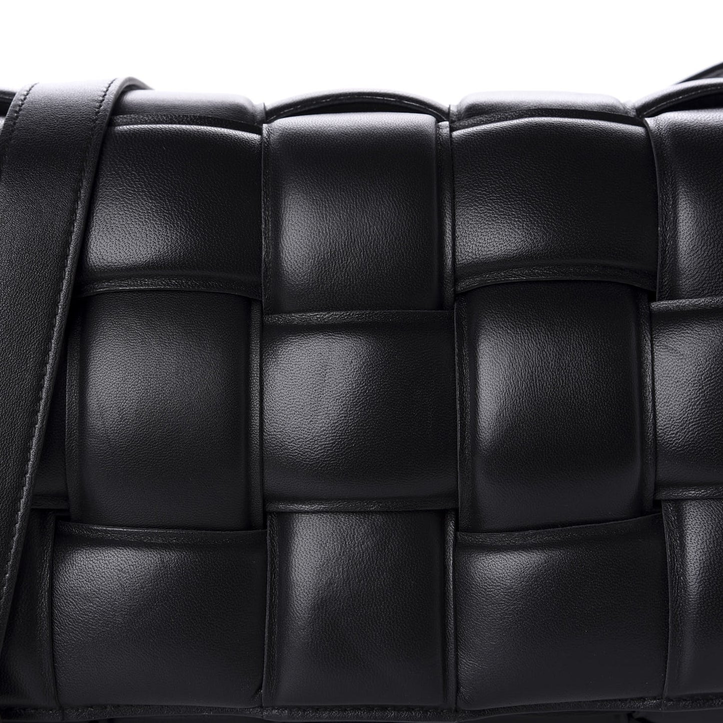 Nappa Maxi Intreccio Padded Cassette Crossbody Bag Black