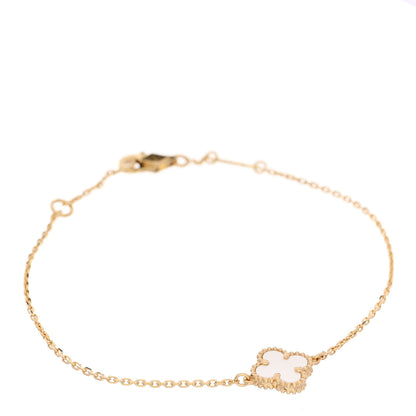 Van Cleef & Arpels 18K Yellow Gold Mother of Pearl Sweet Alhambra Bracelet 1 of 5