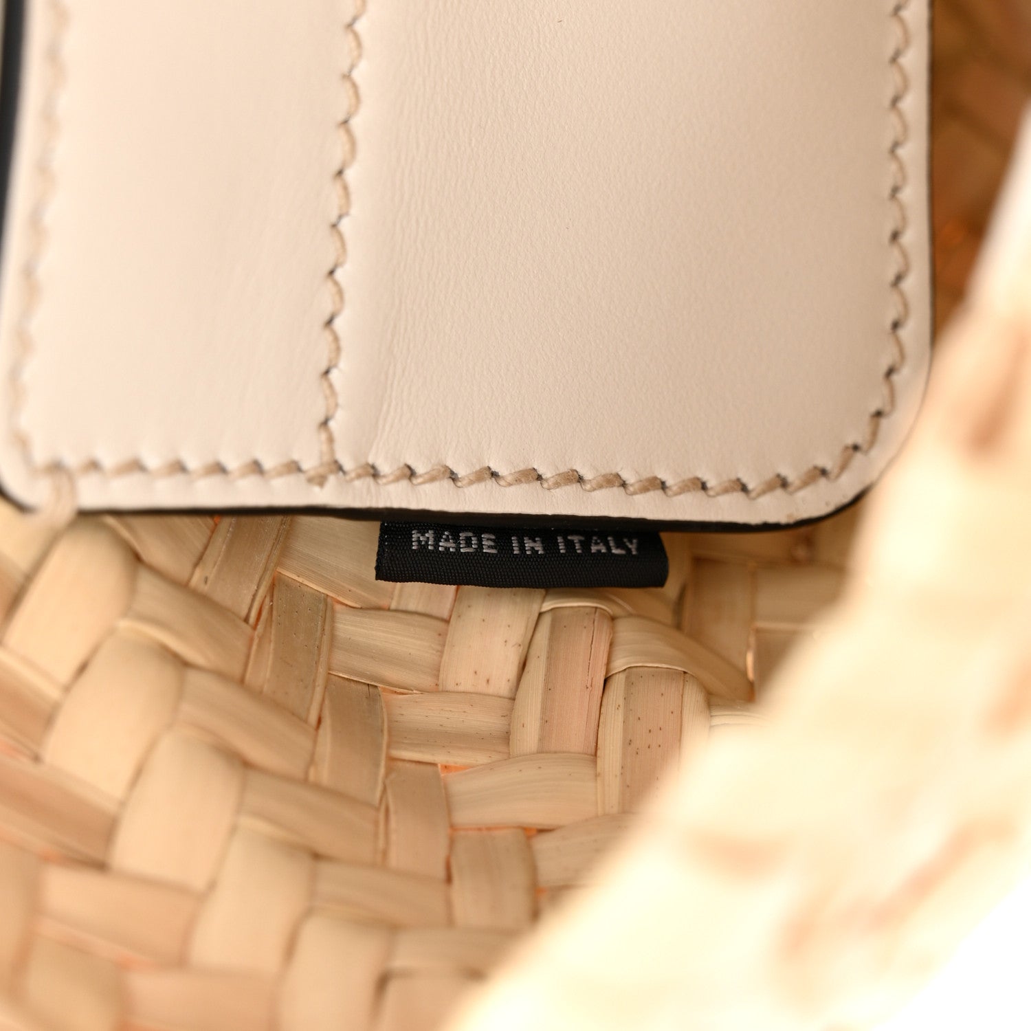 Miu Miu Palmetto Logo Tote Basket Natural White 7 of 10