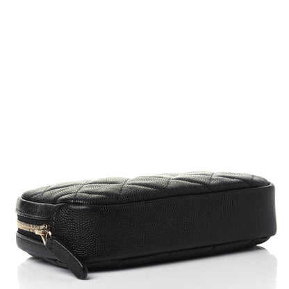 Chanel Caviar Quilted Small Curvy Pouch Cosmetic Case Black 4 of 11