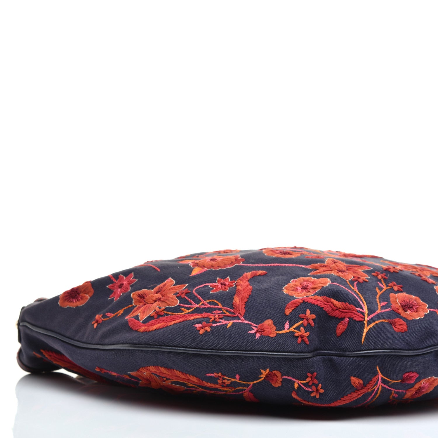 Gucci Canvas Embroidered Wave Hobo Blue Red 8 of 9