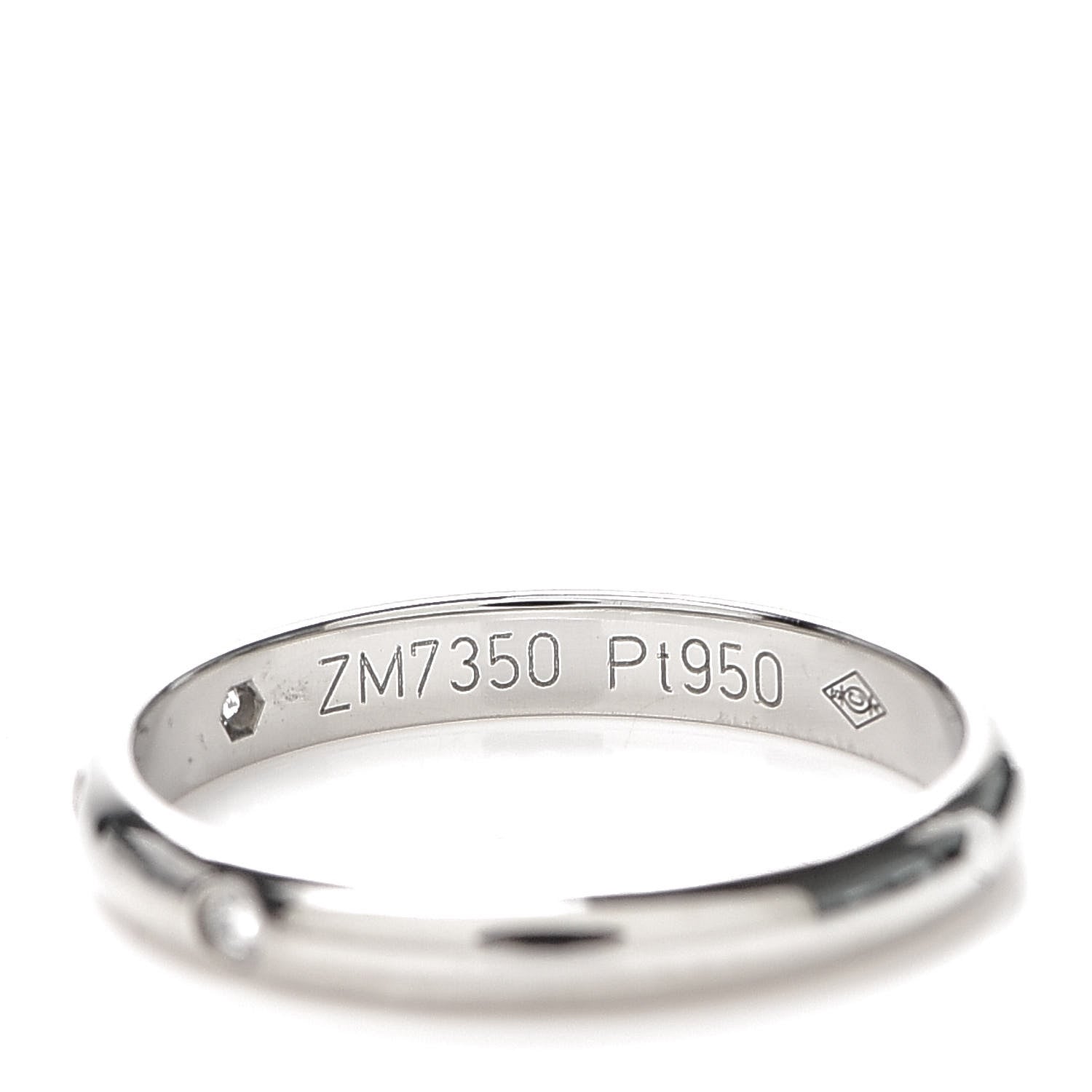 Cartier Platinum 3 Diamond 2.6mm 1895 Wedding Band Ring 50 5.25 4 of 6
