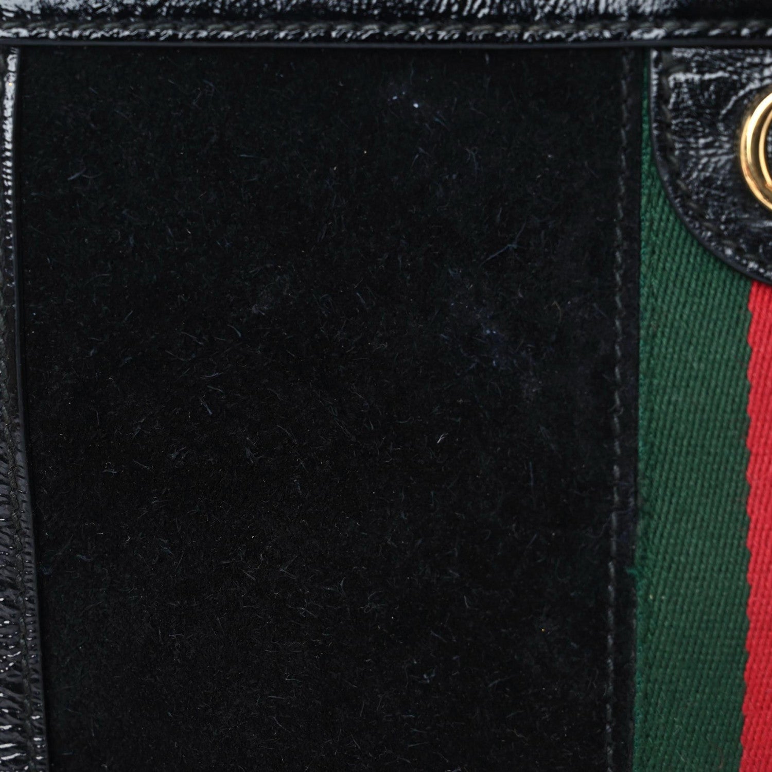 Gucci Suede Patent GG Web Small Ophidia Chain Shoulder Bag Black 21 of 21