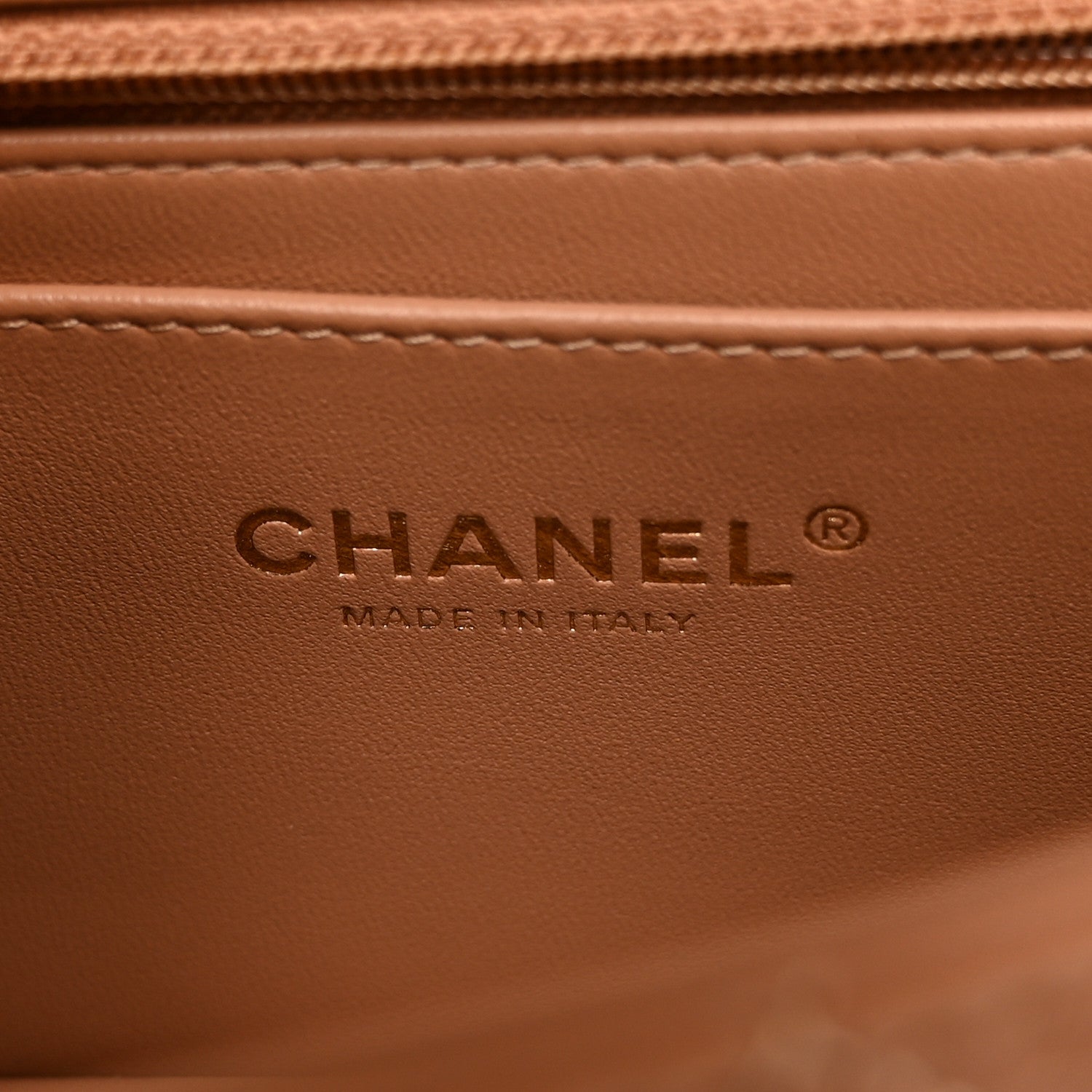 Chanel Lambskin Quilted Mini Rectangular Flap Dark Beige 5 of 10