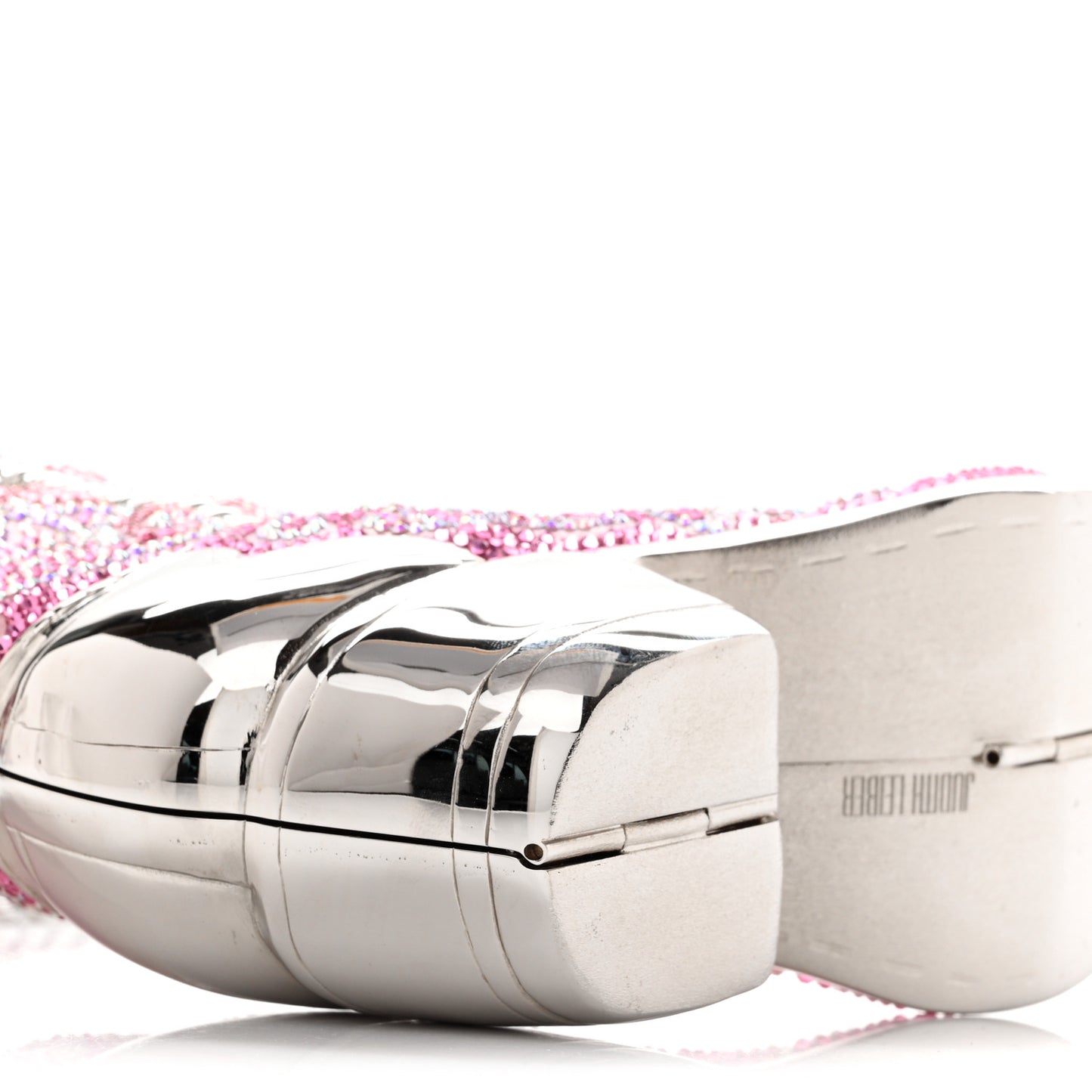 Swarovski Crystal Cowboy Boot Austin Minaudiere Clutch Pink