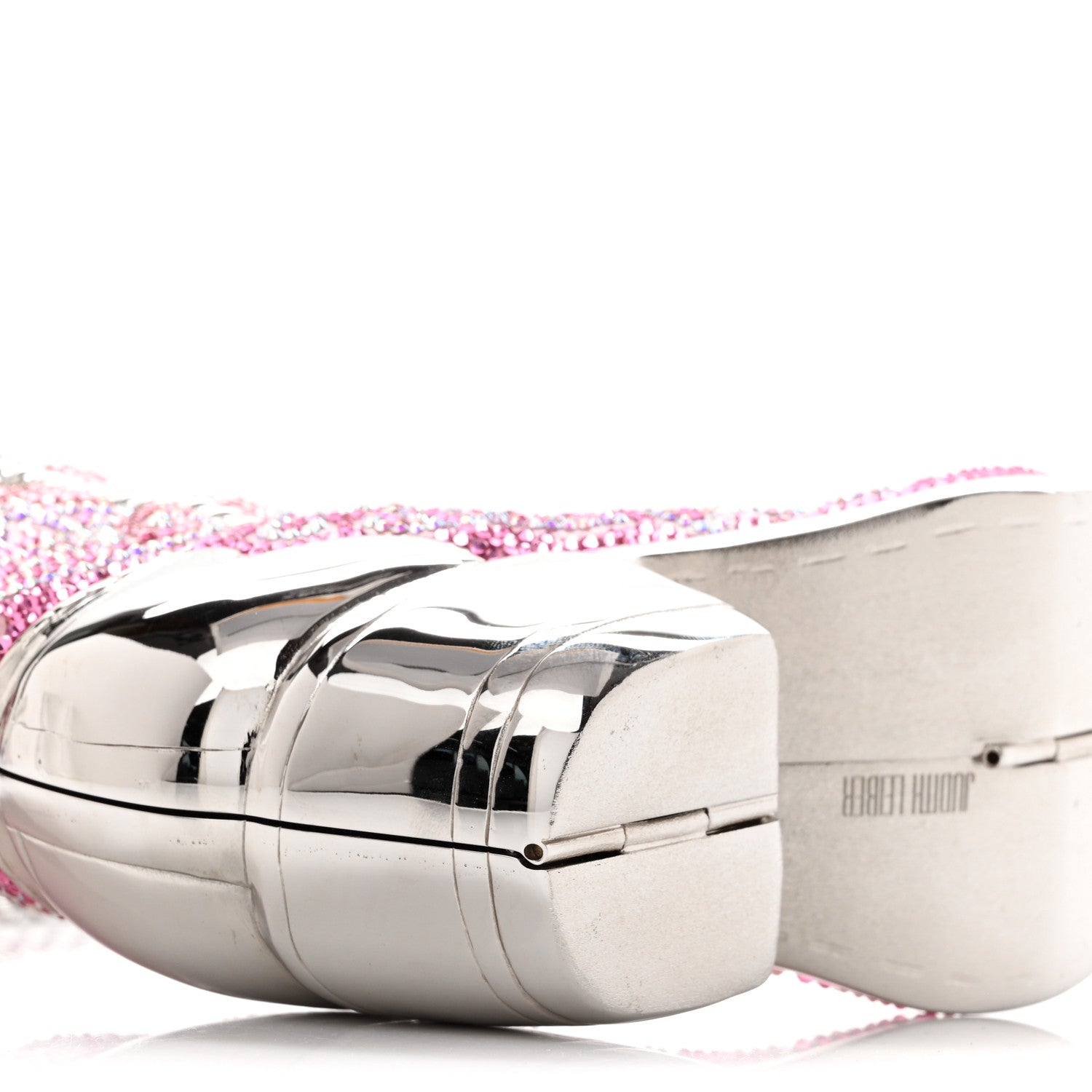 Judith Leiber Swarovski Crystal Cowboy Boot Austin Minaudiere Clutch Pink 9 of 11