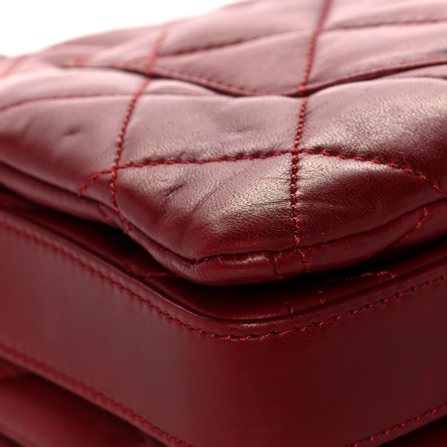 Chanel Lambskin Quilted Jumbo Chanel 3 Flap Red 11 of 16
