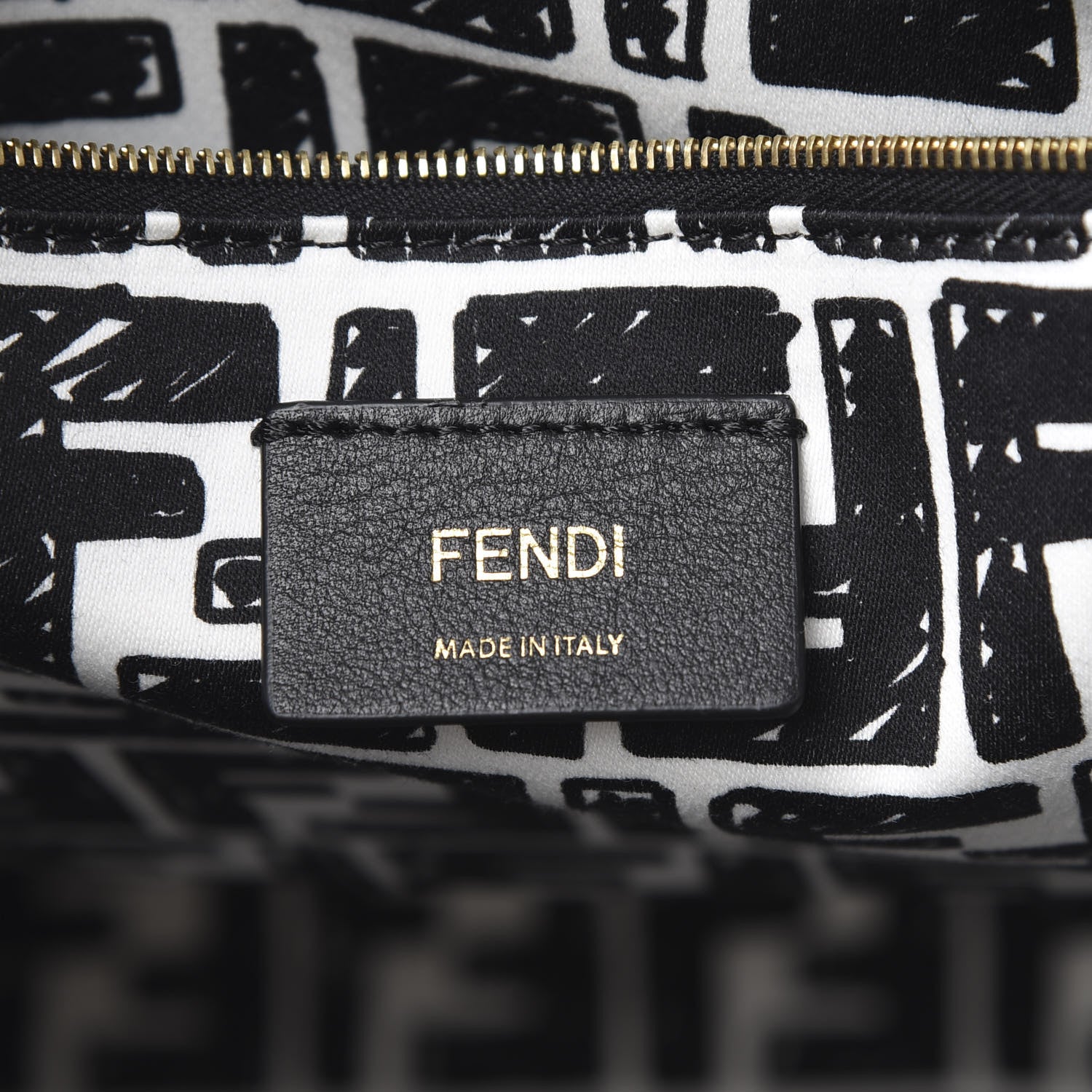 Fendi X JOSHUA VIDES Coated Canvas Stamp Patch Shopping Tote White Black 5 of 9