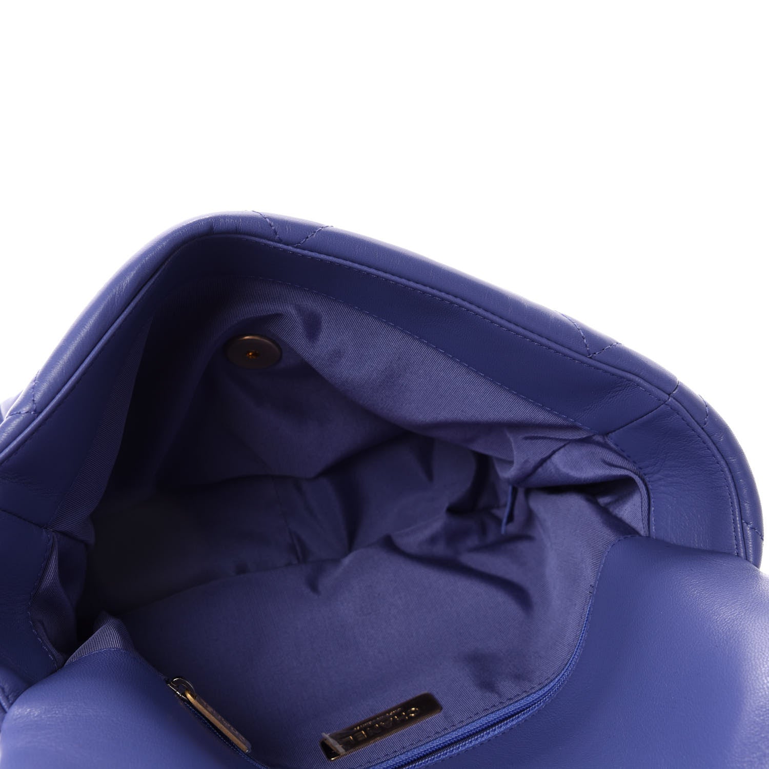 Chanel Shiny Goatskin Quilted Large Chanel 19 Flap Blue 5 of 11