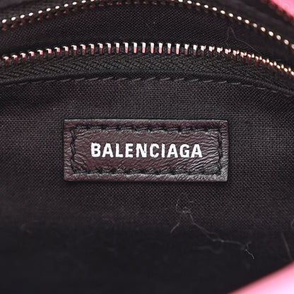 Balenciaga Shiny Supple Calfskin Crocodile Embossed Classic Silver Hardware Mini City Baby Pink 6 of 10
