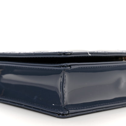 Christian Dior Patent Cannage Lady Dior Chain Wallet Denim 10 of 13