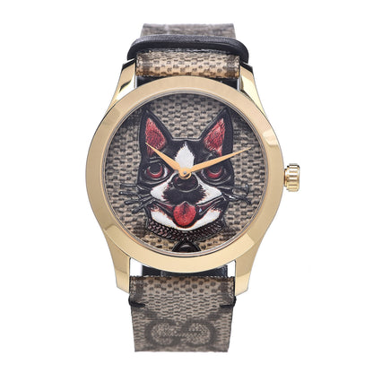 Gucci Stainless Steel Canvas 38mm G-Timeless GG Supreme Bosco Quartz Watch Brown 1 of 7