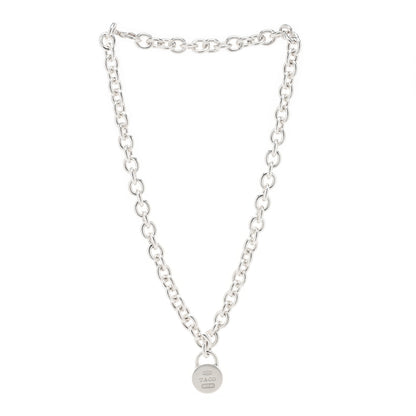 Tiffany Sterling Silver 1837 Circle Lock Pendant Link Necklace 2 of 4
