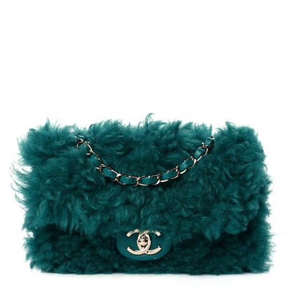 Chanel Shearling Lambskin Quilted Flap Green 1 of 9