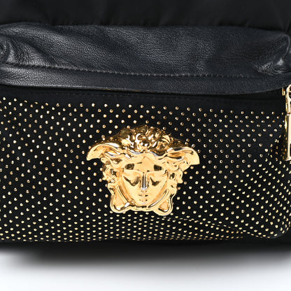 Versace Nylon Goatskin Studded Palazzo Medusa Backpack Black 8 of 10