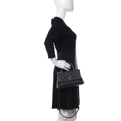 Chanel Caviar Quilted Mini Coco Handle Flap Navy Blue 3 of 11