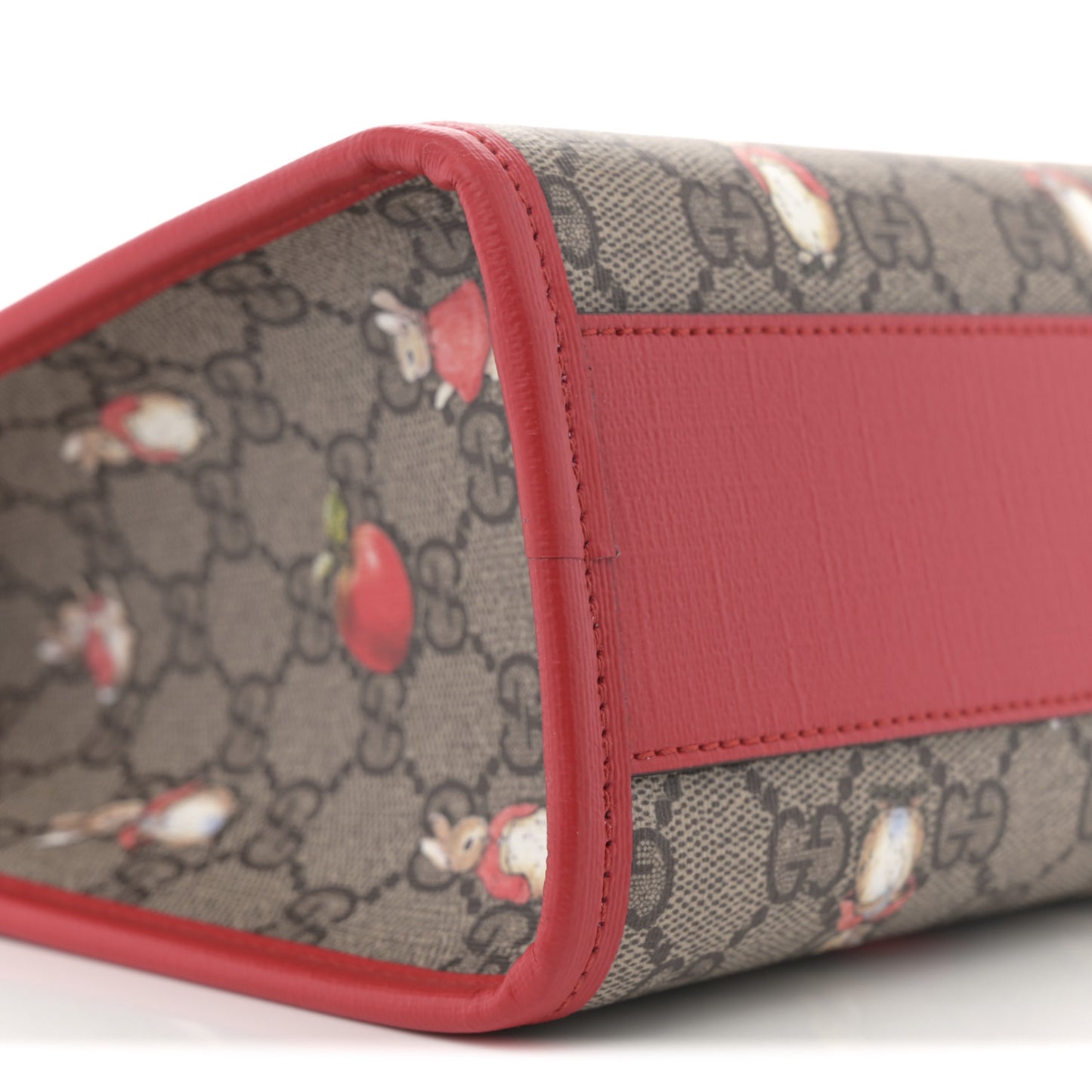 X Peter Rabbit GG Supreme Monogram Rabbit Apple Childrens Tote Beige Ebony Multicolor Bright Hibiscus