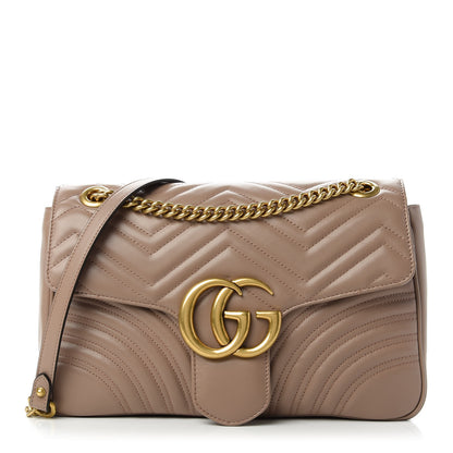 Gucci Calfskin Matelasse Medium GG Marmont Shoulder Bag Porcelain Rose 1 of 11