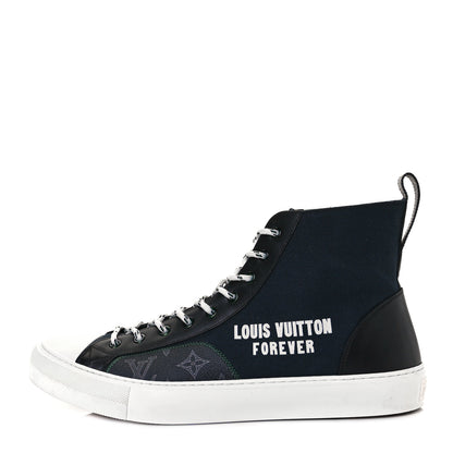 Louis Vuitton Canvas LV Forever Mens Tattoo Sneaker Boots 10 Black 1 of 8