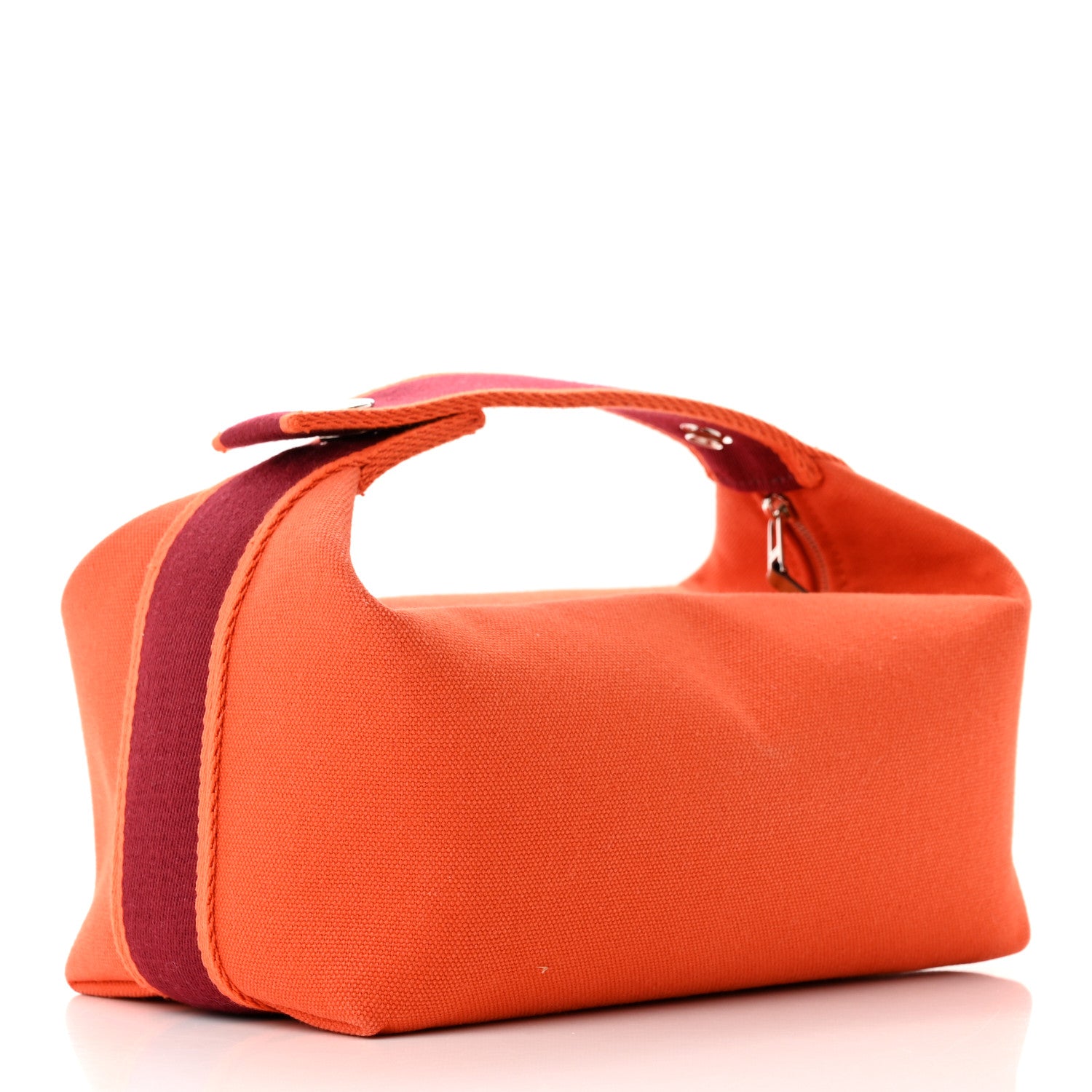 Hermes Canvas Small Bride-A-Brac Pouch Orange Burgundy 3 of 12