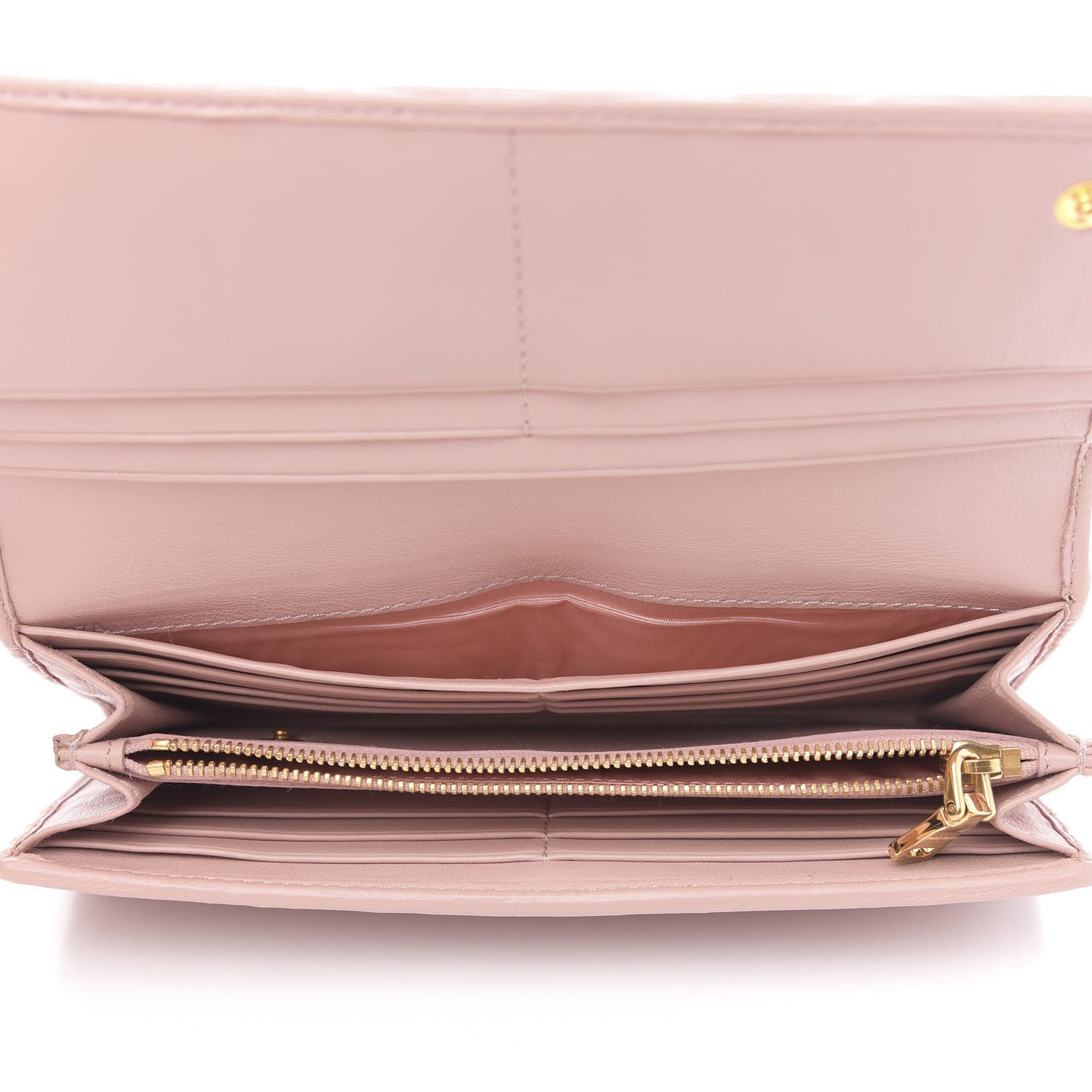 Nappa Matelasse Flap Wallet Cammeo