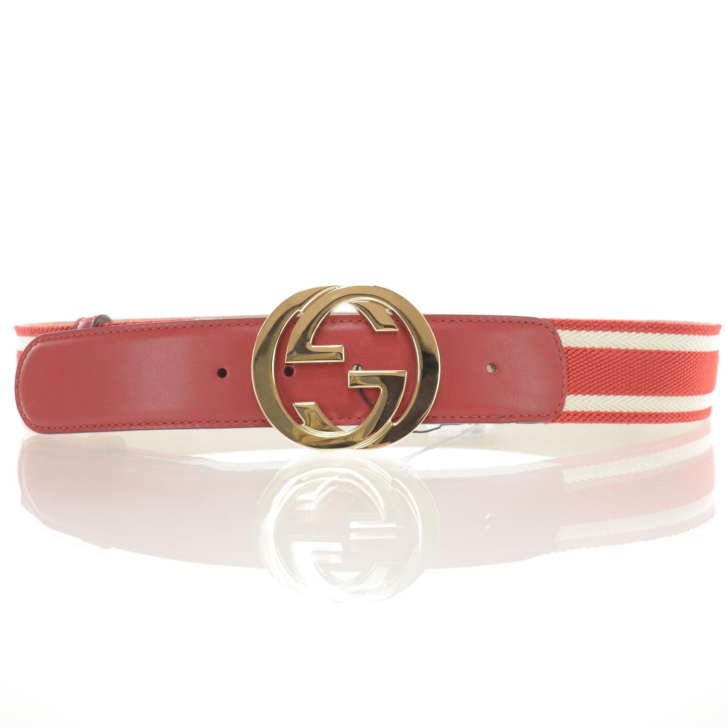 Leather Canvas Web GG Belt 90 36