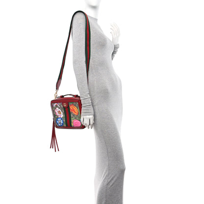 Gucci GG Supreme Monogram Flora Web Small Ophidia Top Handle Shoulder Bag Hibiscus Red 2 of 10