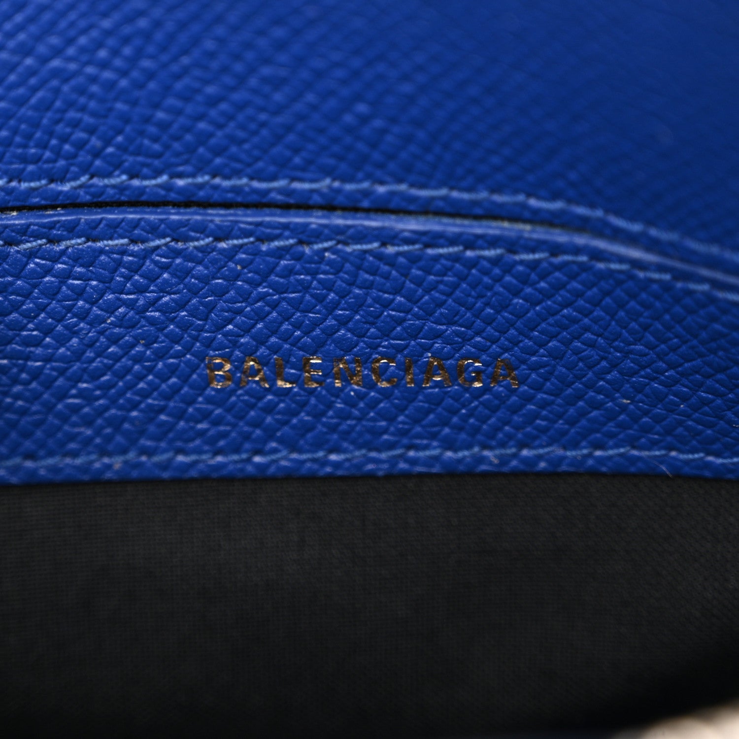 Balenciaga Signature Grained Calfskin Logo XXS Ville Top Handle Bag Bleu Roi White 6 of 19