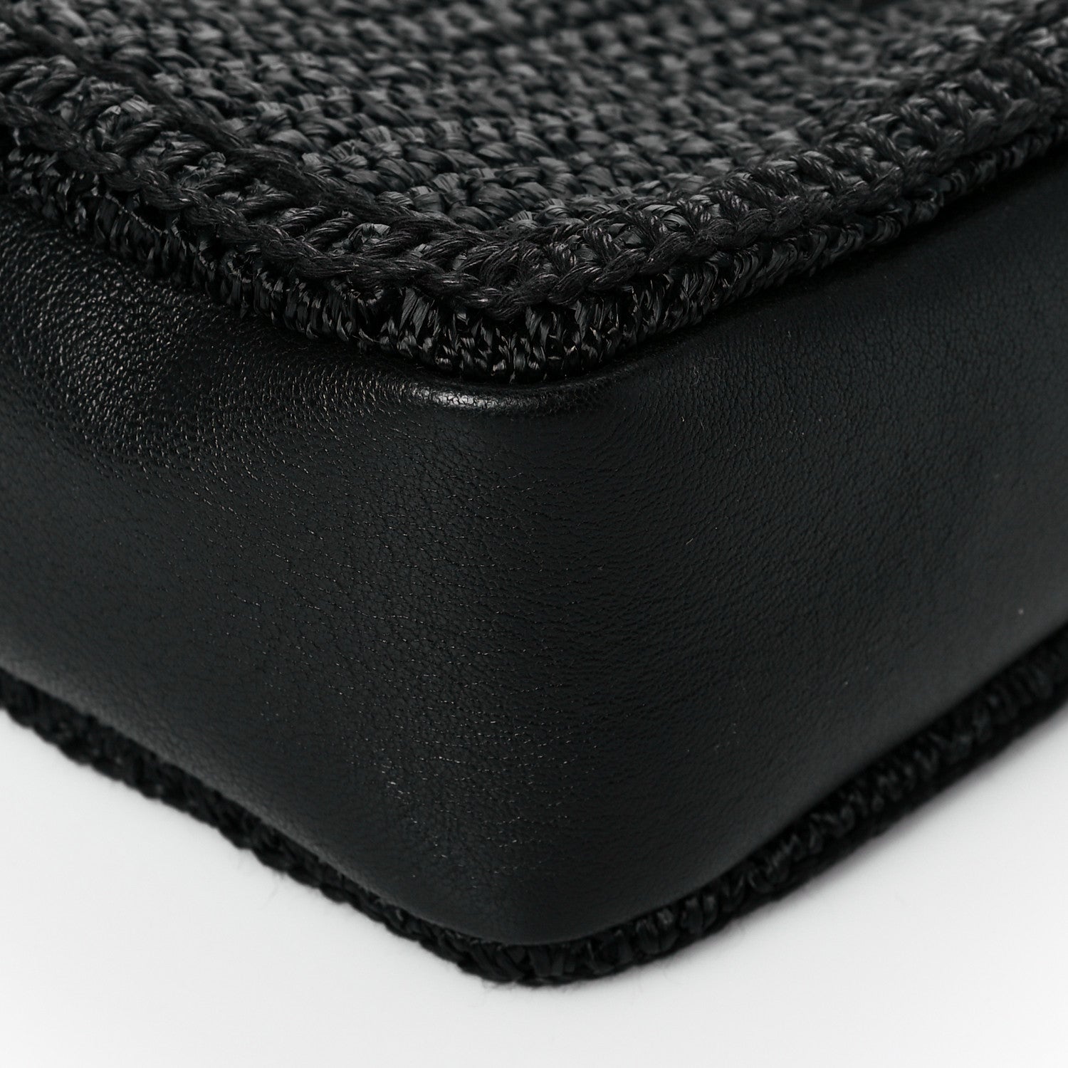 Saint Laurent Raffia Canvas Monogram Lou Camera Bag Black 7 of 8