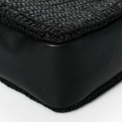 Saint Laurent Raffia Canvas Monogram Lou Camera Bag Black 7 of 8