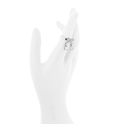 Christian Dior Crystal Bow CD Ring 5 Silver 2 of 3