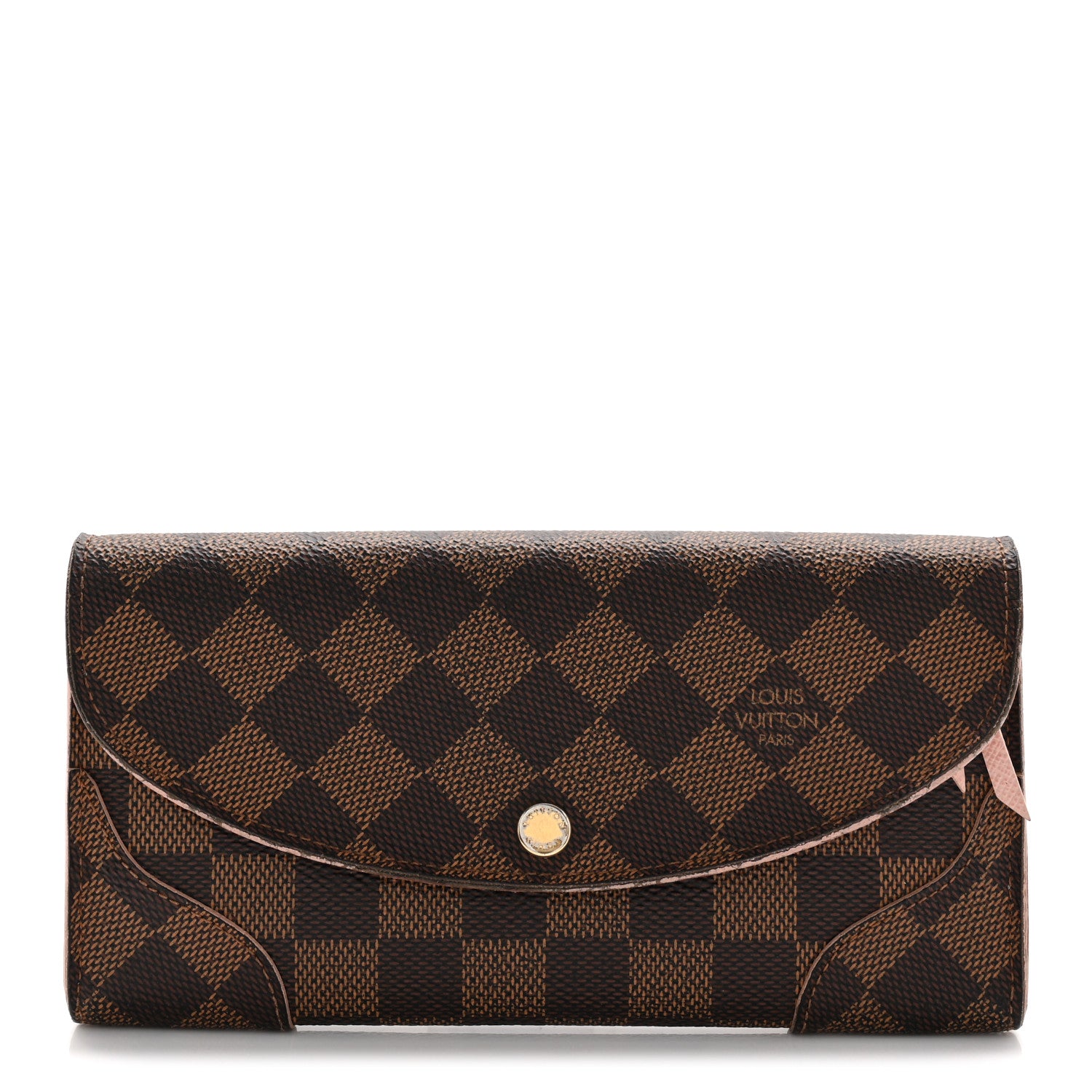 Louis Vuitton Damier Ebene Caissa Wallet Rose Ballerine 1 of 12