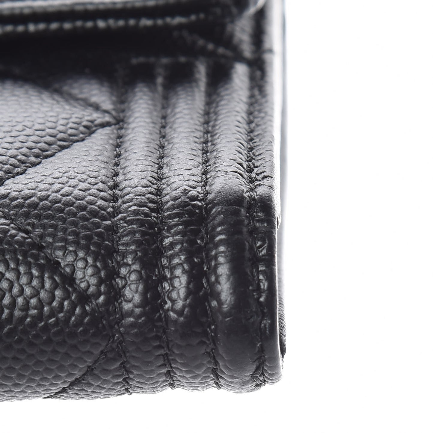 Caviar Quilted Compact Boy Wallet Black