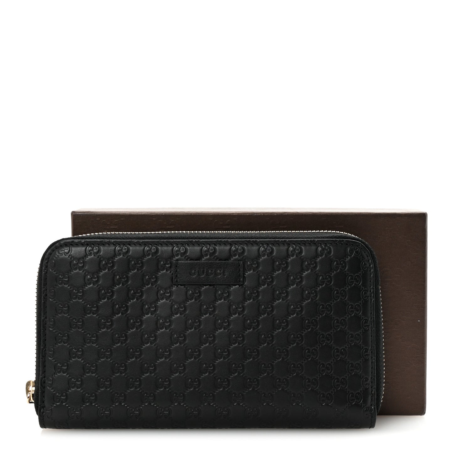 Microguccissima Zip Around Wallet Black