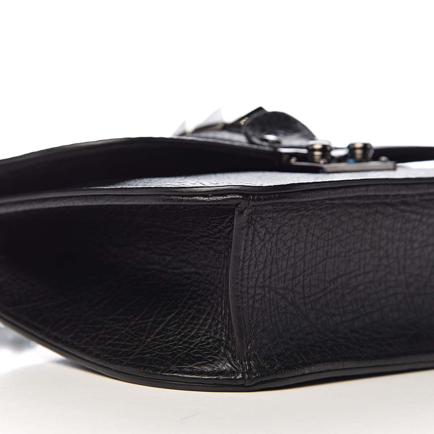 Valentino Garavani Pebbled Calfskin Small Glam Lock Rockstud Flap Black 7 of 11