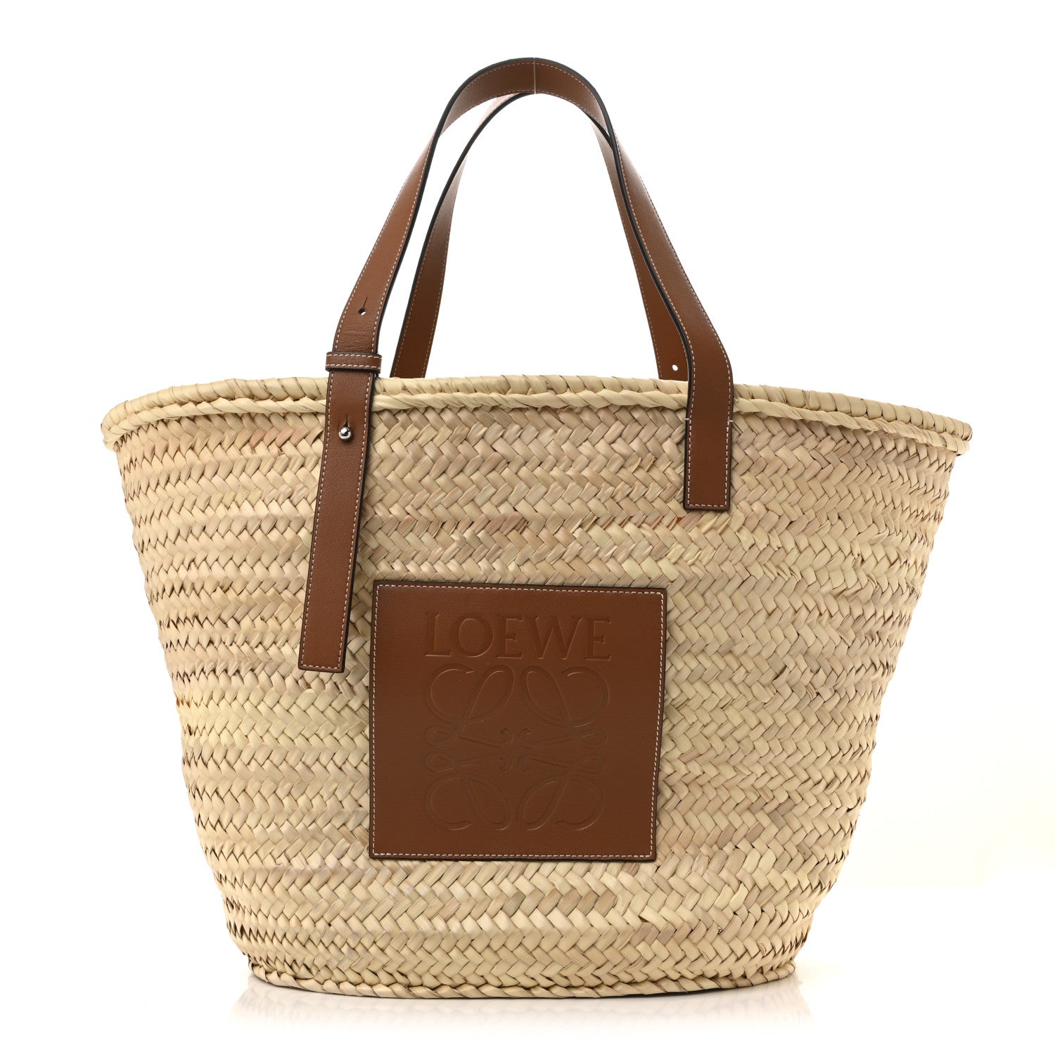 Loewe Raffia Large Basket Tote Bag Natural Tan 1 of 12