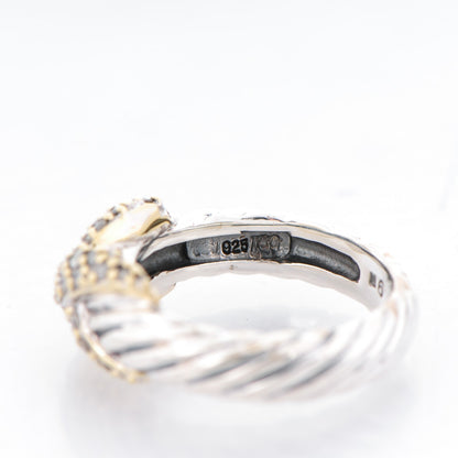 David Yurman Sterling Silver Diamond 9mm X Ring 51.5 6 5 of 7