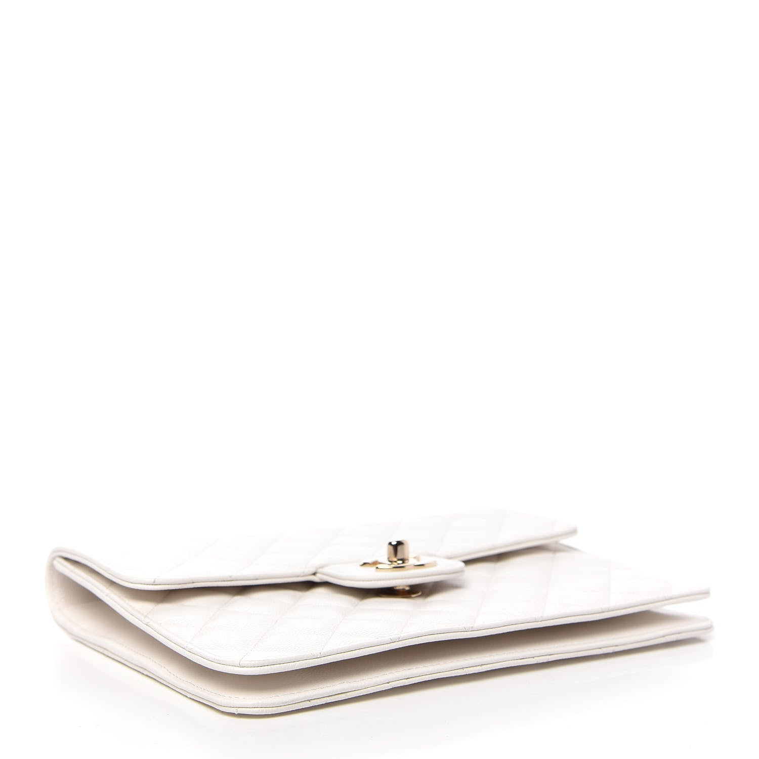 Chanel Caviar Quilted Square Flap Clutch White 4 of 8